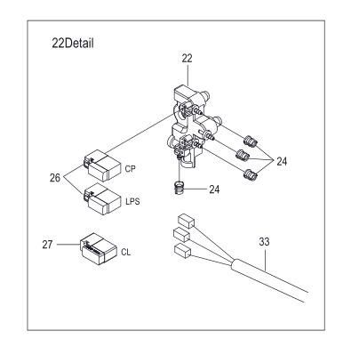 Vórtice de Murata que hace girar la VÁLVULA ELECTROMAGNÉTICA 870-640-026 y 870-640-027 de los recambios para MVS 870EX con la mejor calidad