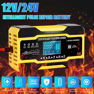 cargador de batería de la reparación del pulso 15A 12V 24V para la batería de coche de la parada de comienzo de AGM
